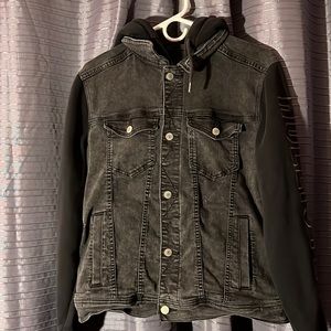 Hollister Black/Gray denim jacket size small